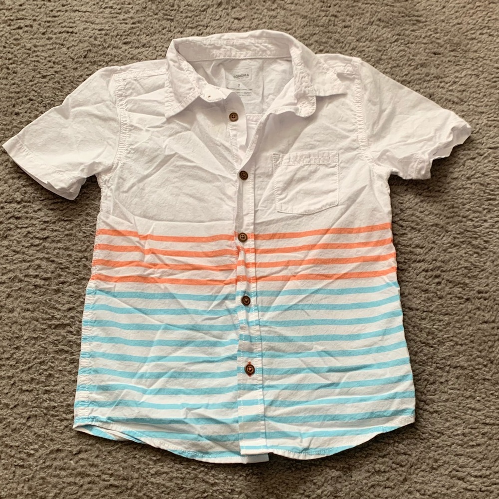 Sonoma Striped Short Sleeve Button Down Shirt